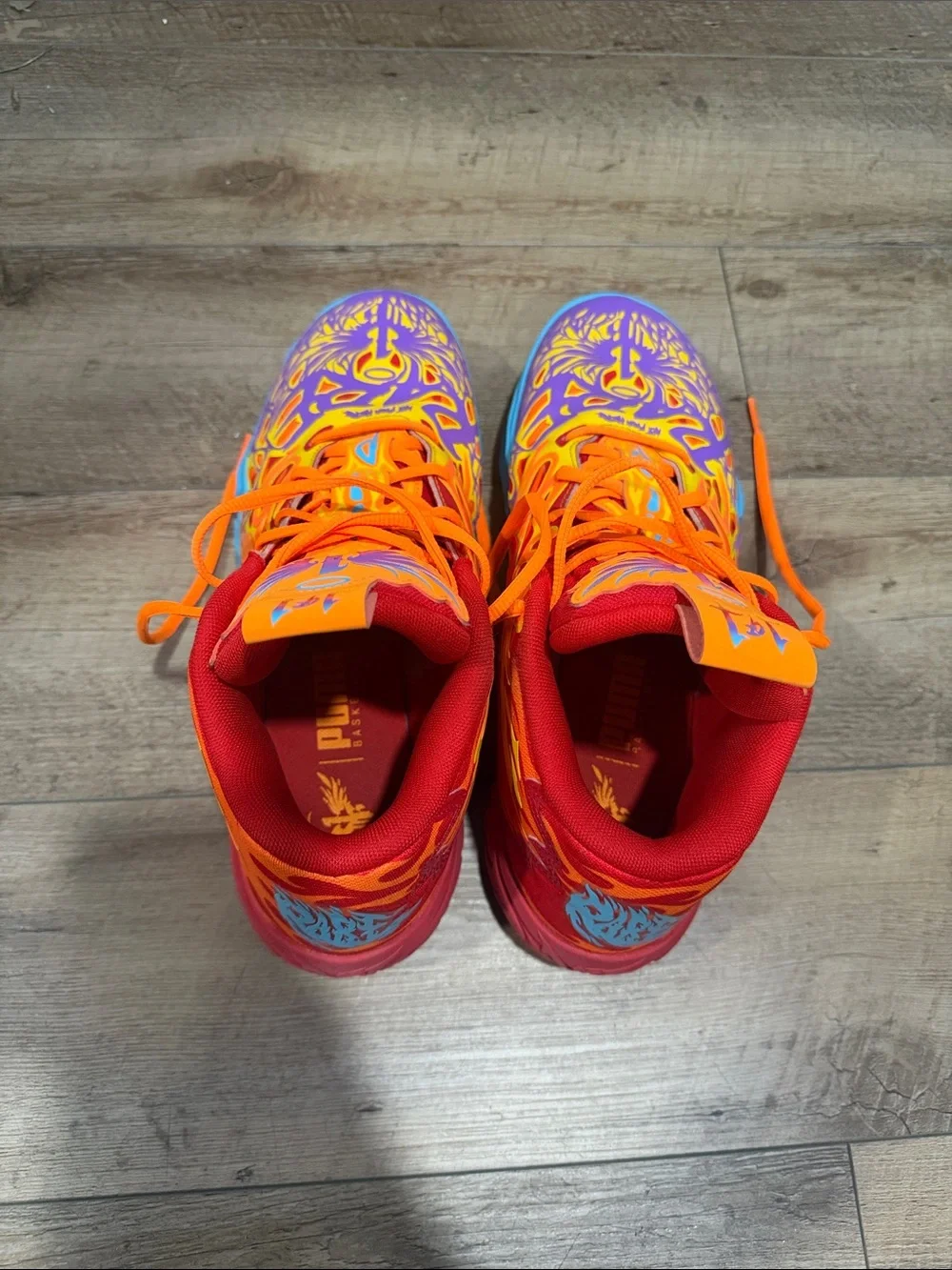 Puma Kids Orange, Purple & Red Graphic Sneakers